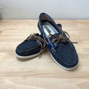 Denim sperry shoes